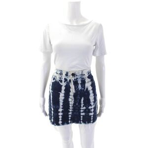 3x1 NYC Womens Denim Tie Dye Print Mini Dolce Skirt Blue Cotton Size 29